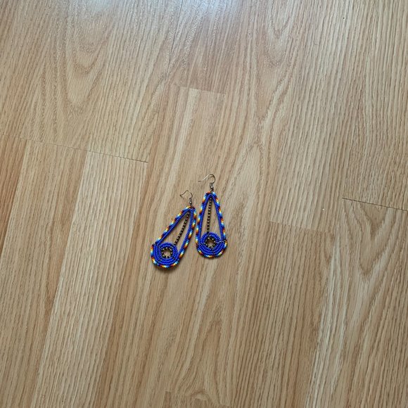 Ankara Beaded Earrings - Picture 7 of 16